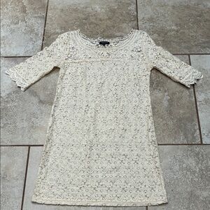 Spense Ivory Crochet Lace Midi Dress